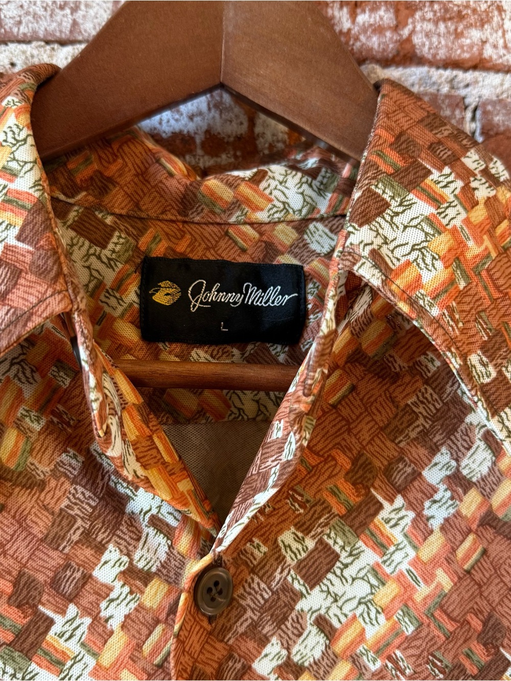 Vintage 70s Johnny Miller Long Sleeve Print Maximalist Size Large - Picture 2 of 7